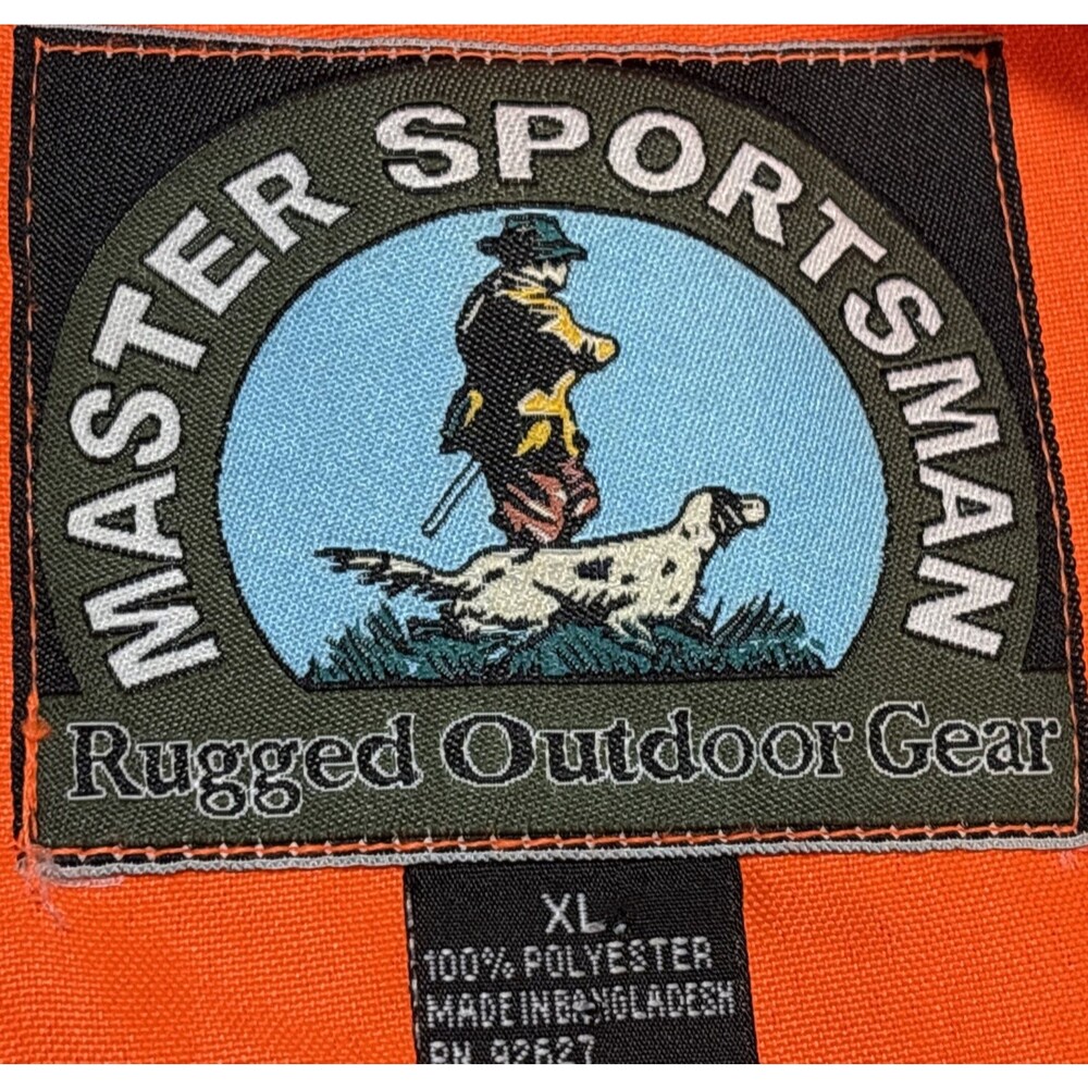 Master Sportsman Rugged Outdoor Gear Blaze Orange Hunting Vest Bird Pocket XL